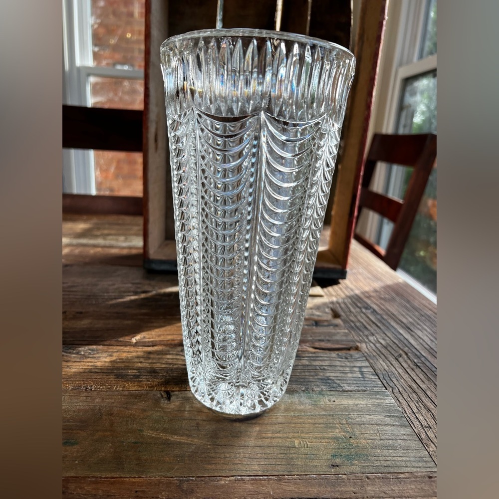 Mid-Century Crystal Transparent Vase, Italy, 1960s